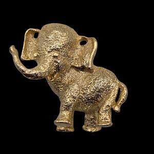 Vintage Elephant Raised Trunk Good Luck Small Pin Brooch Lapel Tie Tack
